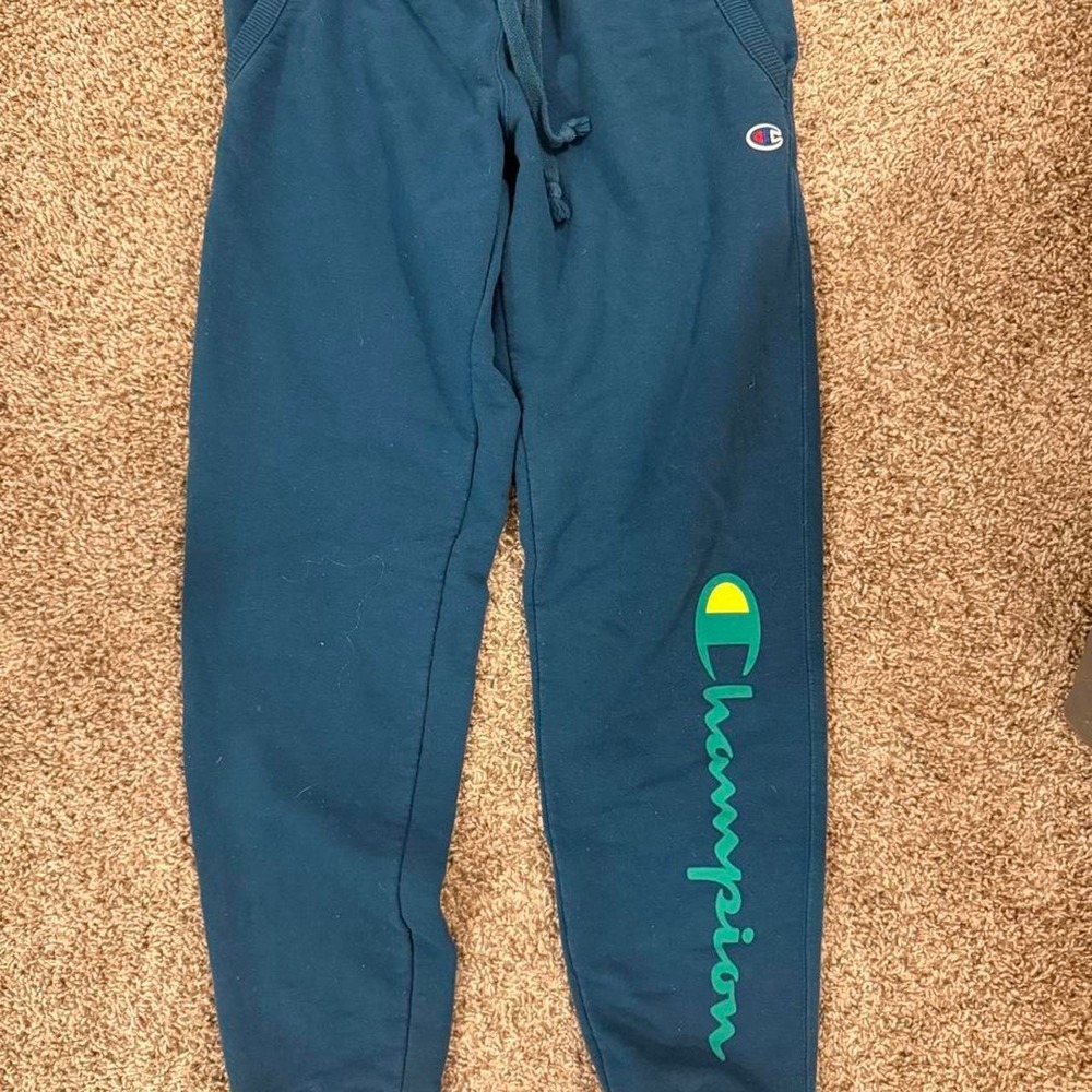 Champion Womens Blue Jogger Sweatpants Embroidered Logo XS Athleisure Loungewear - Picture 2 of 4